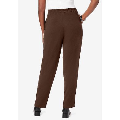 Jessica London Women's Plus Size Stretch Knit Crepe Straight Leg Pants