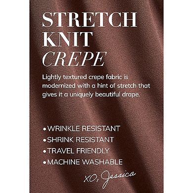 Jessica London Women's Plus Size Stretch Knit Crepe Straight Leg Pants