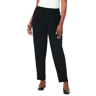 Jessica London Women's Plus Size Stretch Knit Crepe Straight Leg Pants