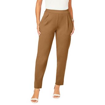 Jessica London Women's Plus Size Stretch Knit Crepe Straight Leg Pants
