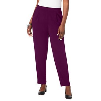 Jessica London Women's Plus Size Stretch Knit Crepe Straight Leg Pants
