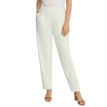 Jessica London Women's Plus Size Stretch Knit Crepe Straight Leg Pants
