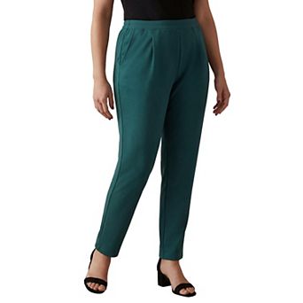 Jessica London Women's Plus Size Stretch Knit Crepe Straight Leg Pants
