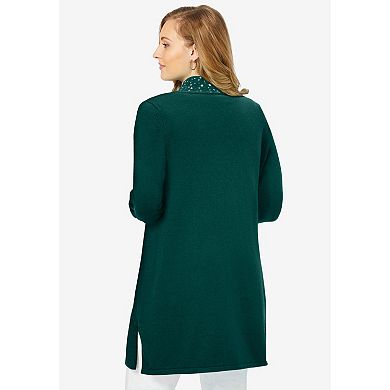Jessica London Women's Plus Size Fine Gauge Cardigan Topper