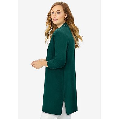 Jessica London Women's Plus Size Fine Gauge Cardigan Topper