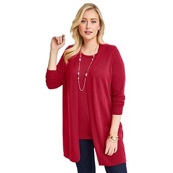 Jessica London Women's Plus Size Fine Gauge Cardigan Topper