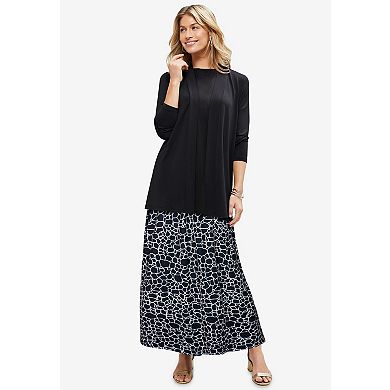 Jessica London Women's Plus Size Stretch Knit Maxi Skirt