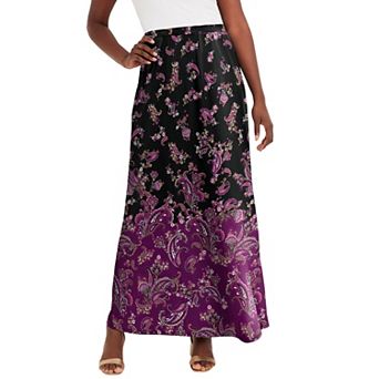 Jessica London Women's Plus Size Stretch Knit Maxi Skirt
