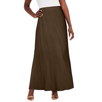 Jessica London Women's Plus Size Stretch Knit Maxi Skirt