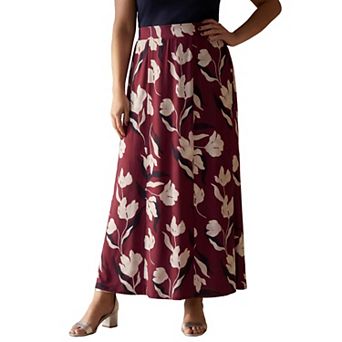 Jessica London Women's Plus Size Stretch Knit Maxi Skirt