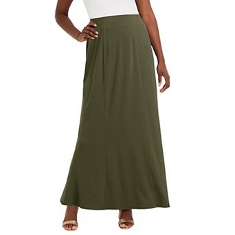 Jessica London Women's Plus Size Petite Stretch Knit Maxi Skirt