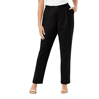 Jessica London Women's Plus Size Linen Pleat-Front Pant