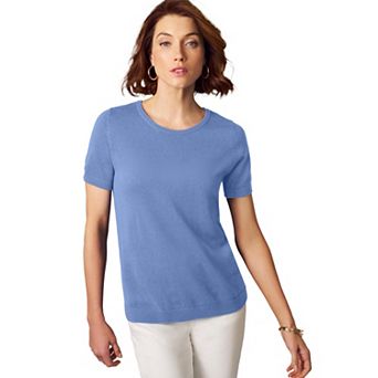 Jessica London Women's Plus Size Fine Gauge Crewneck Shell