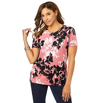 Jessica London Women's Plus Size Fine Gauge Crewneck Shell