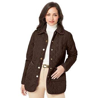Jessica London Women's Plus Size Snap-front Quilted Coat