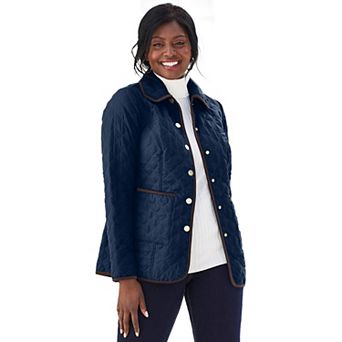 Jessica London Women's Plus Size Snap-Front Quilted Coat