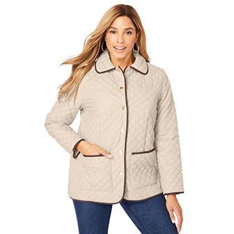 Jessica London Women's Plus Size Snap-front Quilted Coat