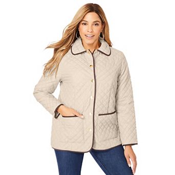 Jessica London Women's Plus Size Snap-front Quilted Coat