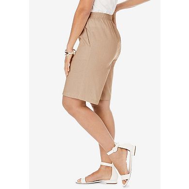 Jessica London Women's Plus Size Linen Short