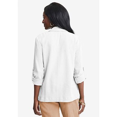 Jessica London Women's Plus Size Gauze Blazer