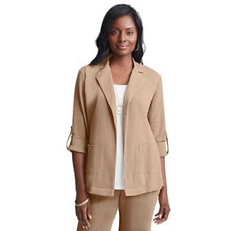 Jessica London Women's Plus Size Gauze Blazer