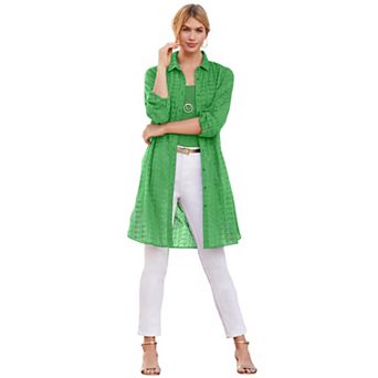 Jessica London Women's Plus Size Eyelet Mega Tunic
