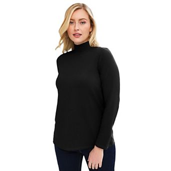Jessica London Women's Plus Size Long Sleeve Mockneck Tee