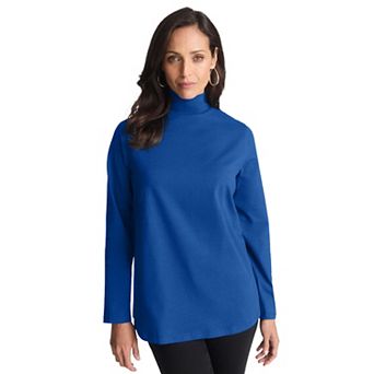 Jessica London Women's Plus Size Long Sleeve Mockneck Tee