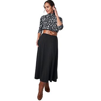 Jessica London Women's Plus Size Long Sleeve Mockneck Tee