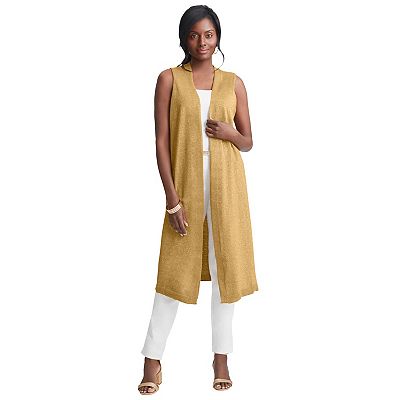 Jessica London Women s Plus Size Sleeveless Metallic Duster