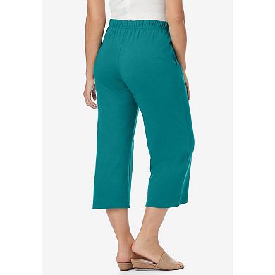 Jessica London Women's Plus Size Soft Ease Wide Crop