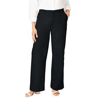 Jessica London Women's Plus Size Stretch Cotton Chino Wide-Leg Trouser