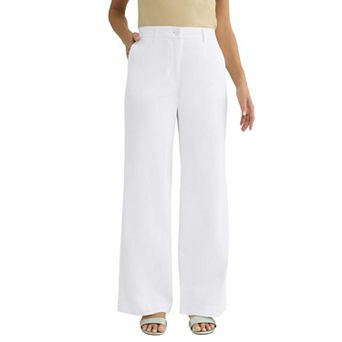 Jessica London Women's Plus Size Stretch Cotton Chino Wide-Leg Trouser