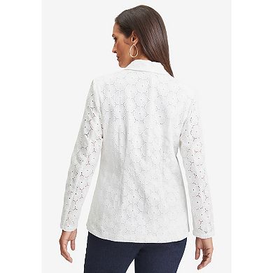 Jessica London Women's Plus Size Eyelet Blazer