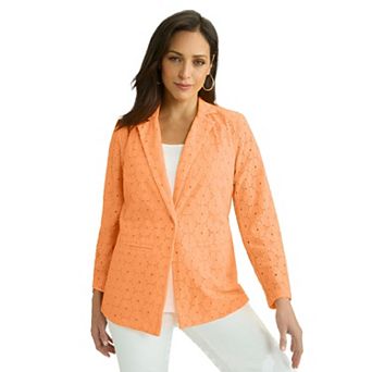 Jessica London Women's Plus Size Eyelet Blazer