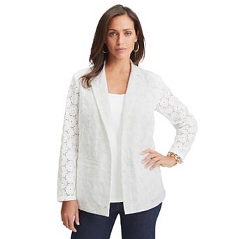 Jessica London Women's Plus Size Eyelet Blazer