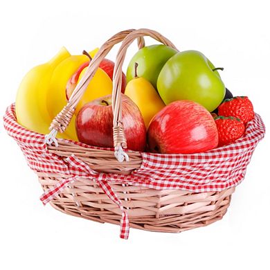 Set of 2 Wicker Picnic Basket with Drop - Down Handles - Perfect as Gift basket for all Occasions