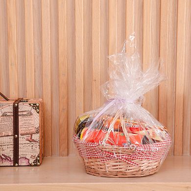Set of 2 Wicker Picnic Basket with Drop - Down Handles - Perfect as Gift basket for all Occasions