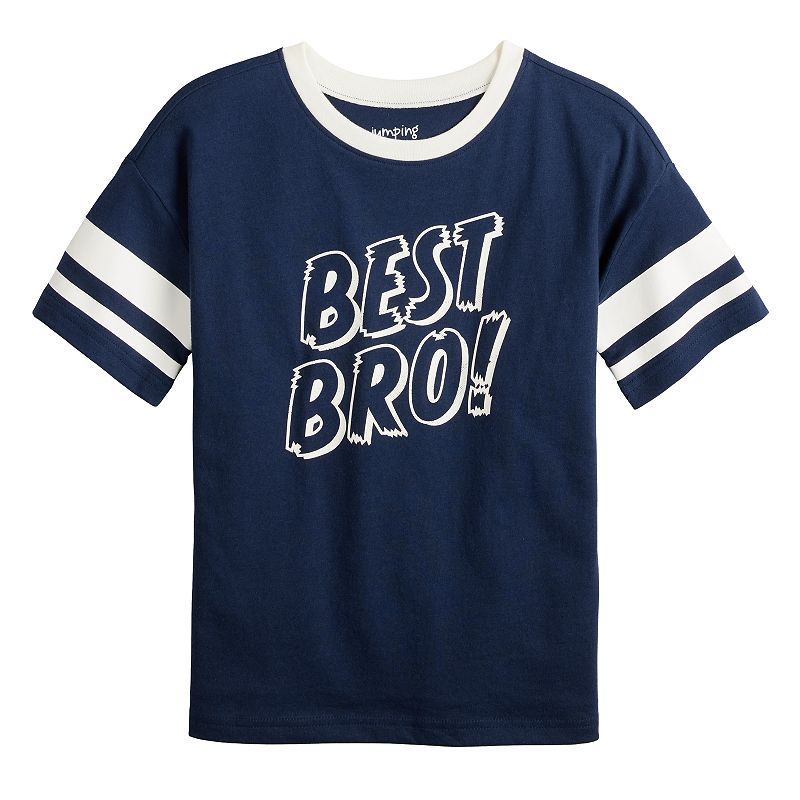 Boys 4-12 Jumping Beans® Short Sleeve Relaxed Varsity Graphic Tee, Boy's, Blue Best Bro