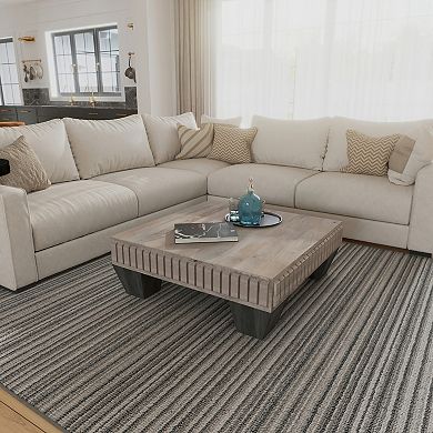 Tokyo Inspired Square Mango Wood Coffee Table, Handcrafted with Elegant Sandblasted and Tapered Legs
