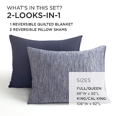 Lush Decor Cooling Reversible Quilted Blanket Set