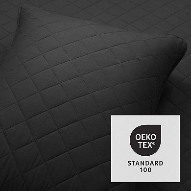 Lush Decor Ava Diamond Cotton Black 3-pc. Quilt Set with Shams