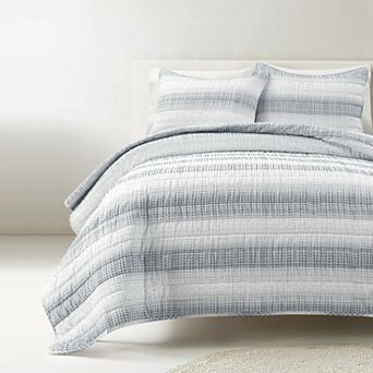 Lush Decor Yarn Dyed Textured Stripe Waffle Quilt Set