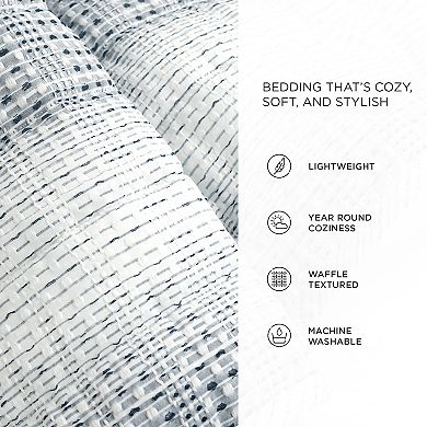 Lush Decor Yarn Dyed Textured Stripe Waffle Quilt Set
