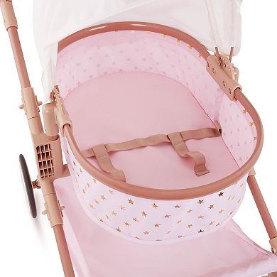 Battat LullaBaby Double Doll Stroller Pink Carriage