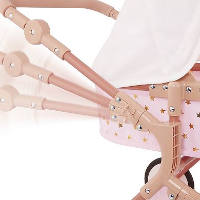 Battat LullaBaby Double Doll Stroller Pink Carriage