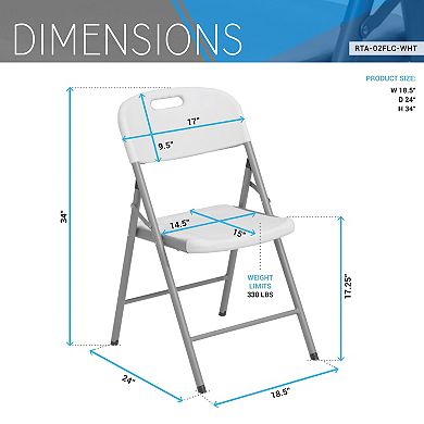 Techni Home 4-pc. Granite White Folding Chairs Set