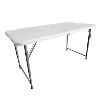 Techni Home 4-ft. Granite White Adjustable Height Folding Table