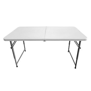 Techni Home 4-ft. Granite White Adjustable Height Folding Table
