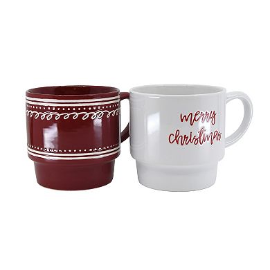 Holiday Stacking Mugs 2-pc. Set